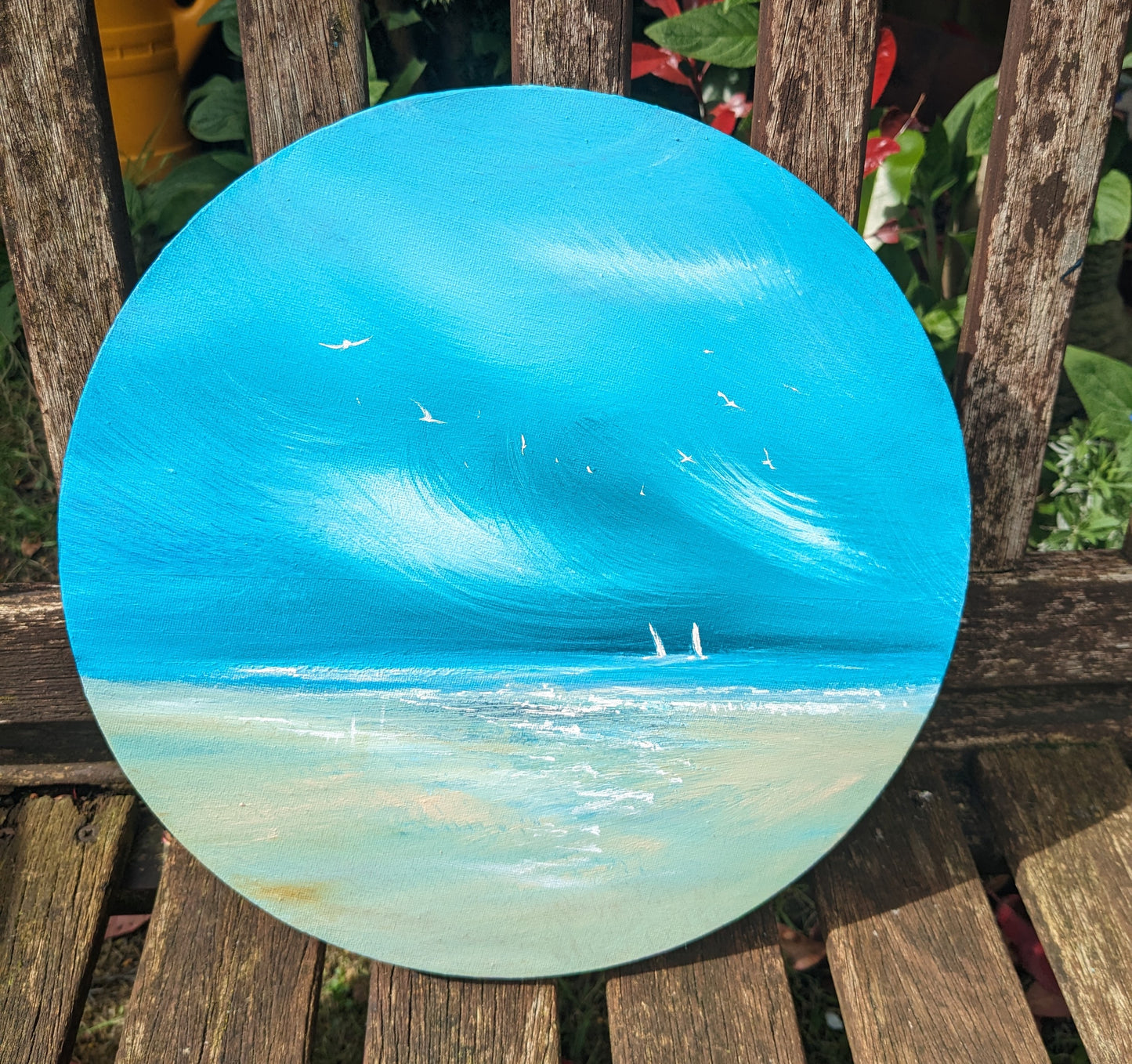Sailboats at Sea 2, Circular Seascape