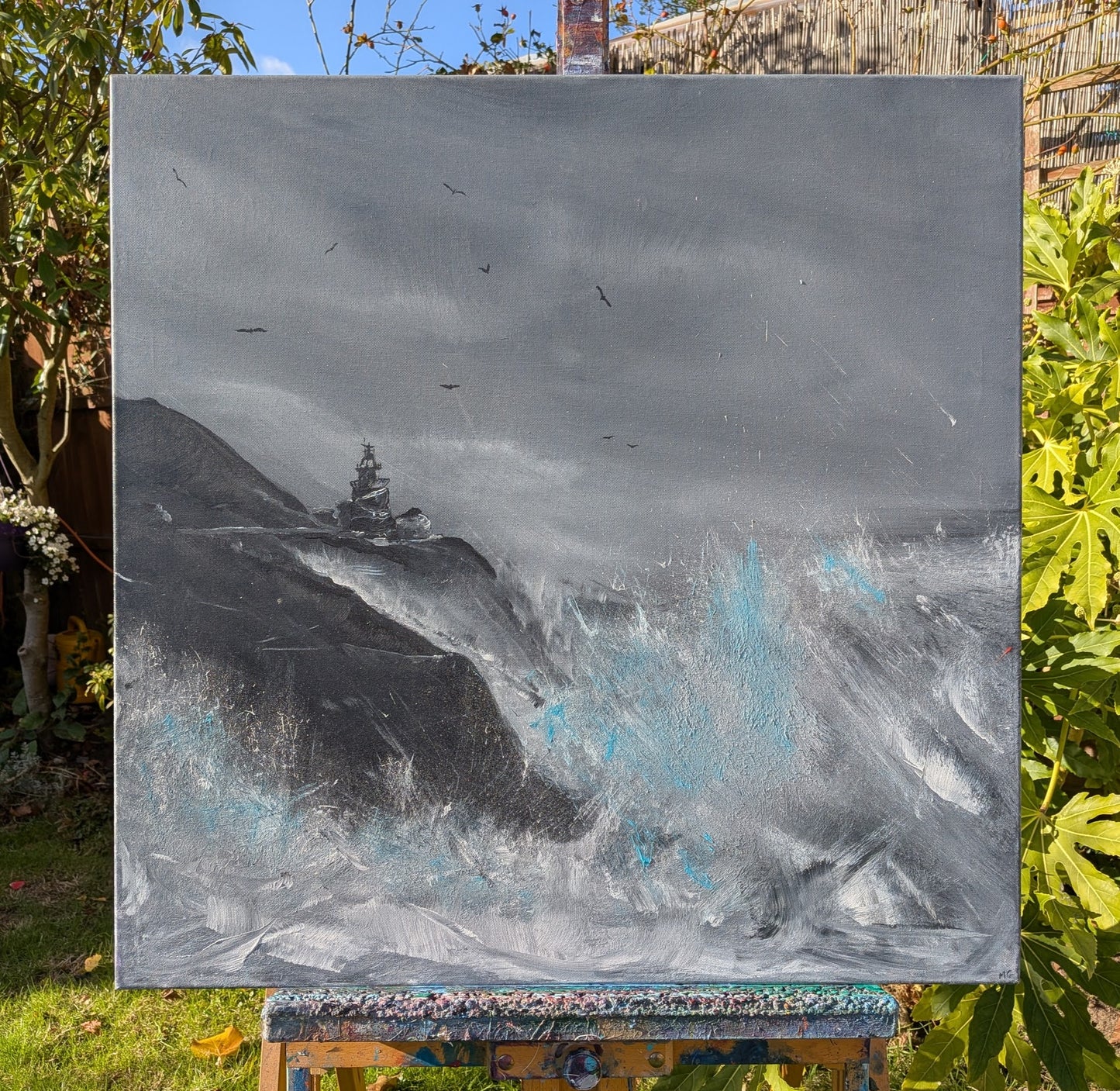 Storm of Teal, 80x70cm