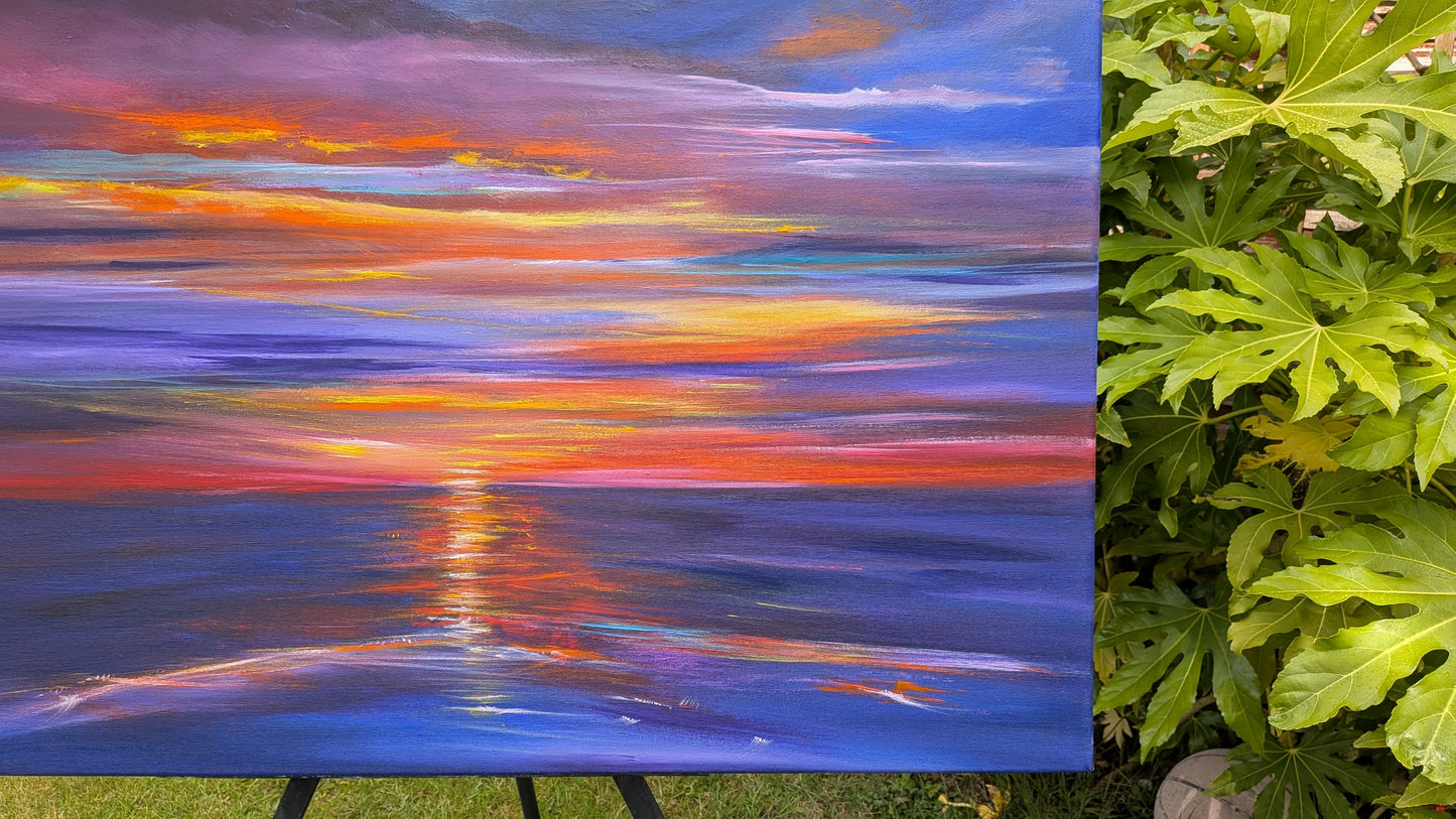 Indigo Tides, 100x80x2cm