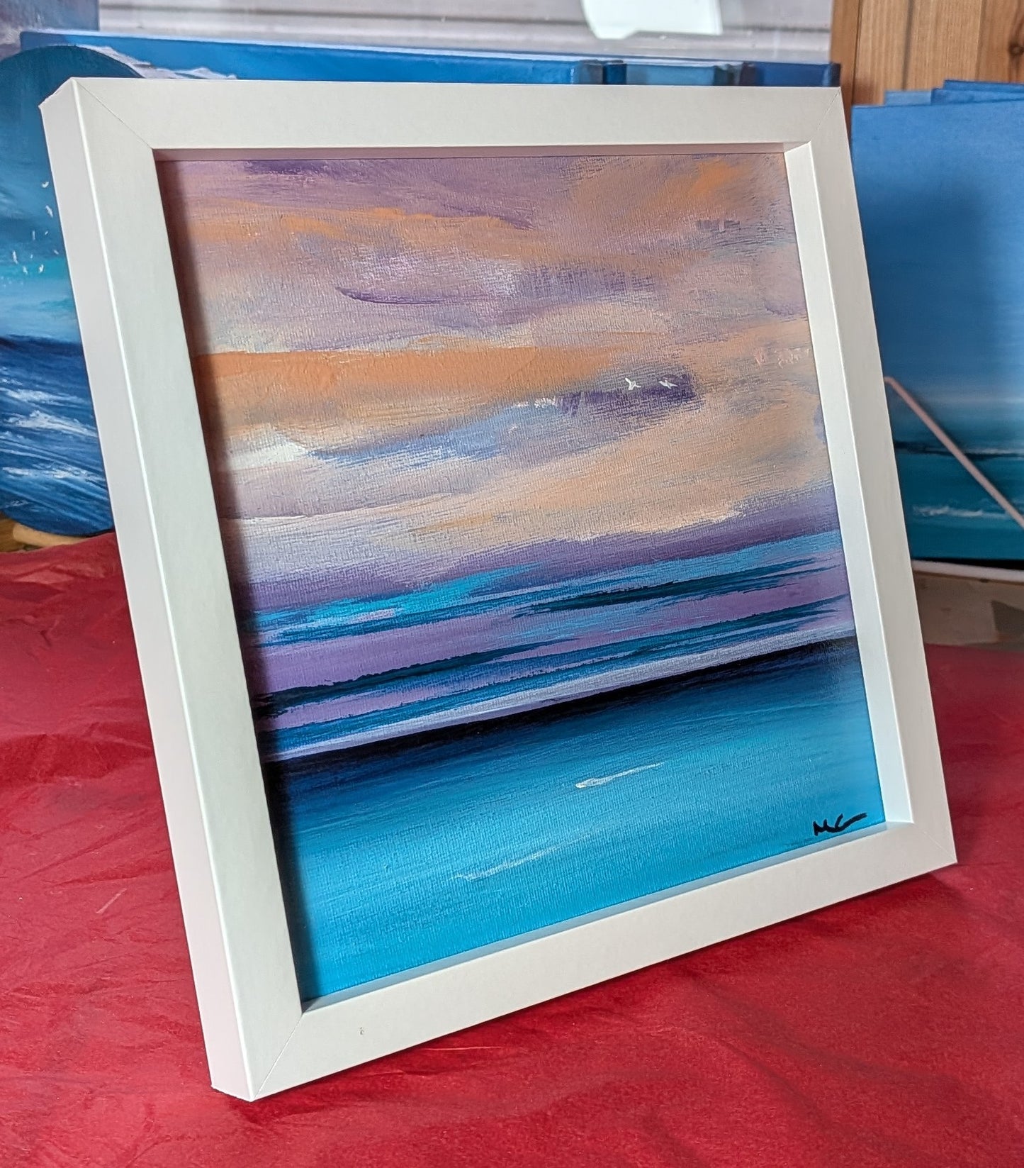 20x20cm, framed in white