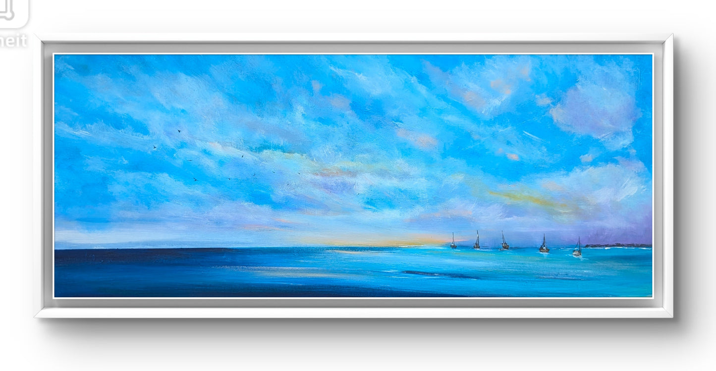 Boats at Dawn, 120x50cm