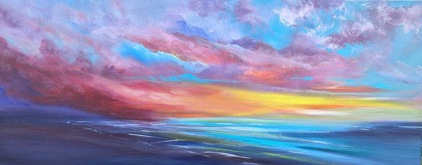Crimson Chorus, 120x50cm