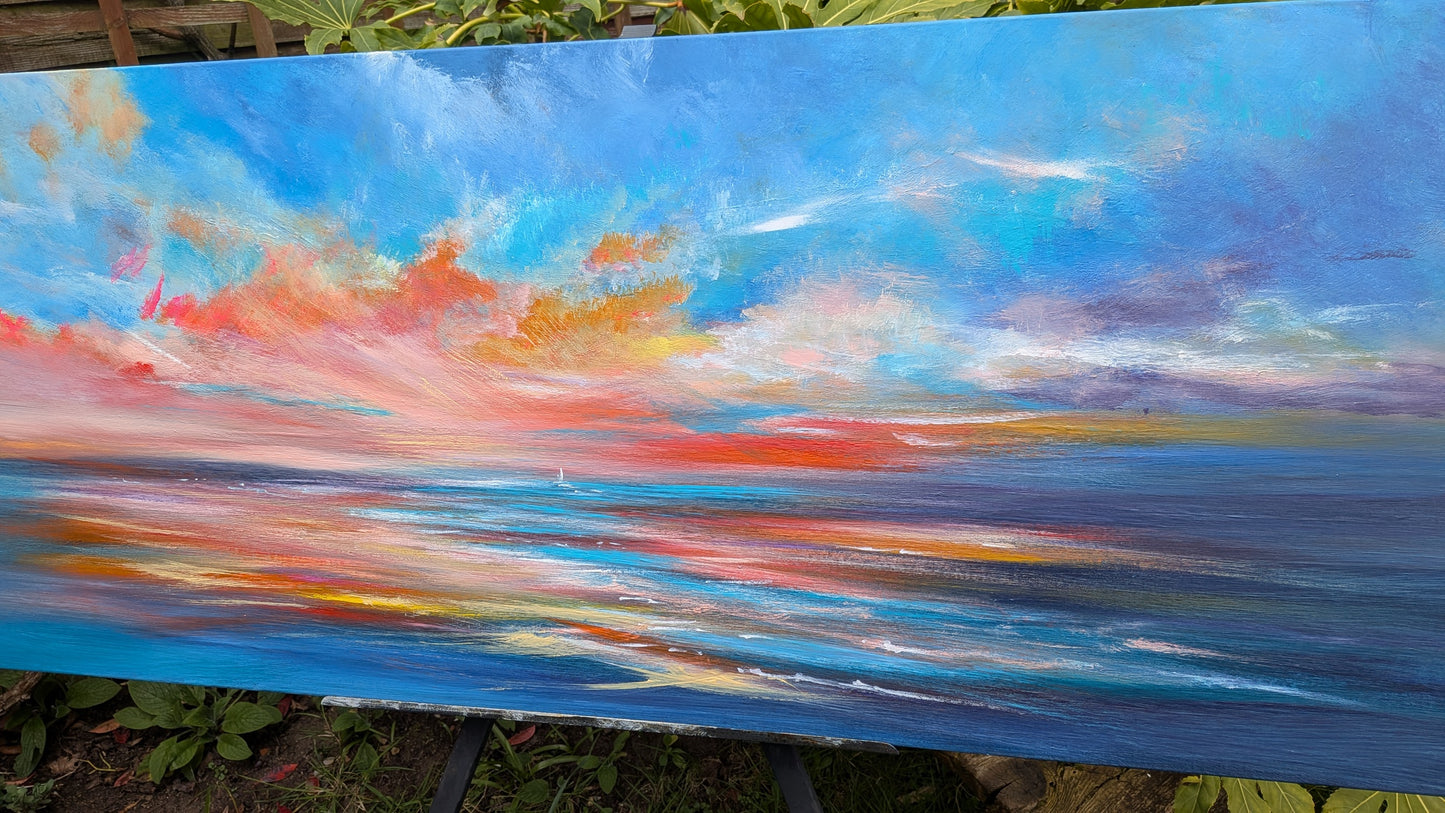 Crimson Reflections 120x50cm