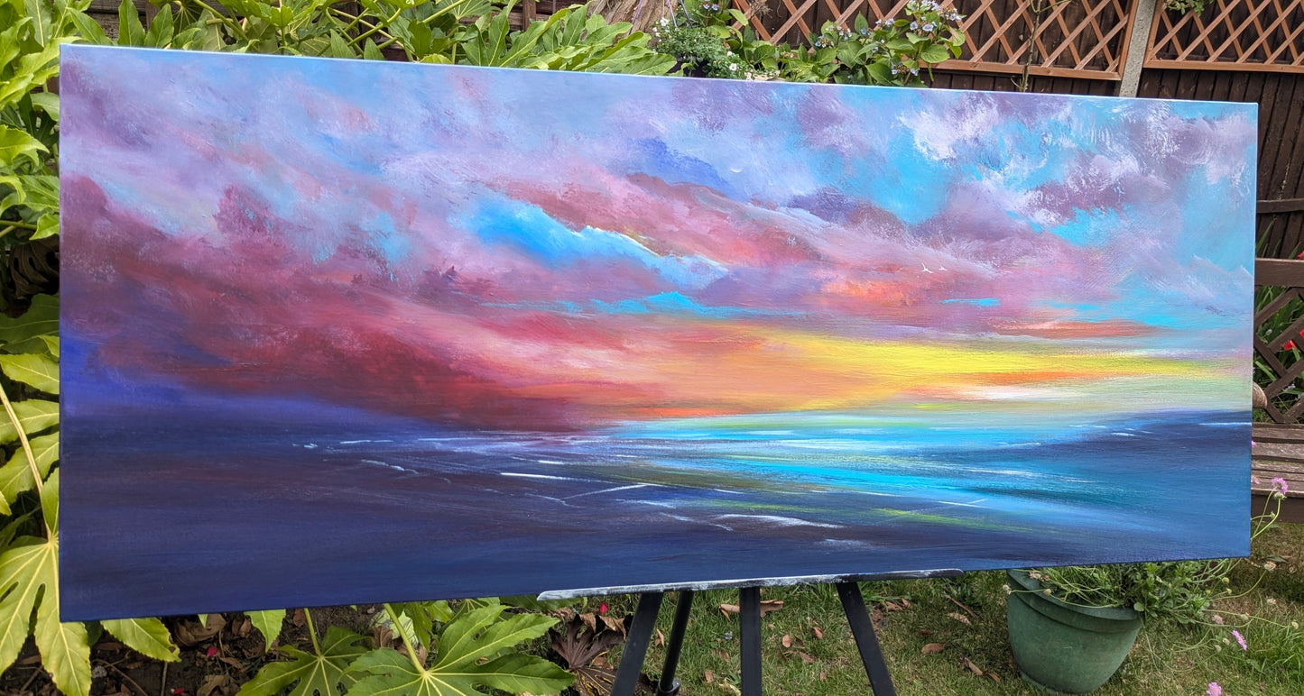 Crimson Chorus, 120x50cm