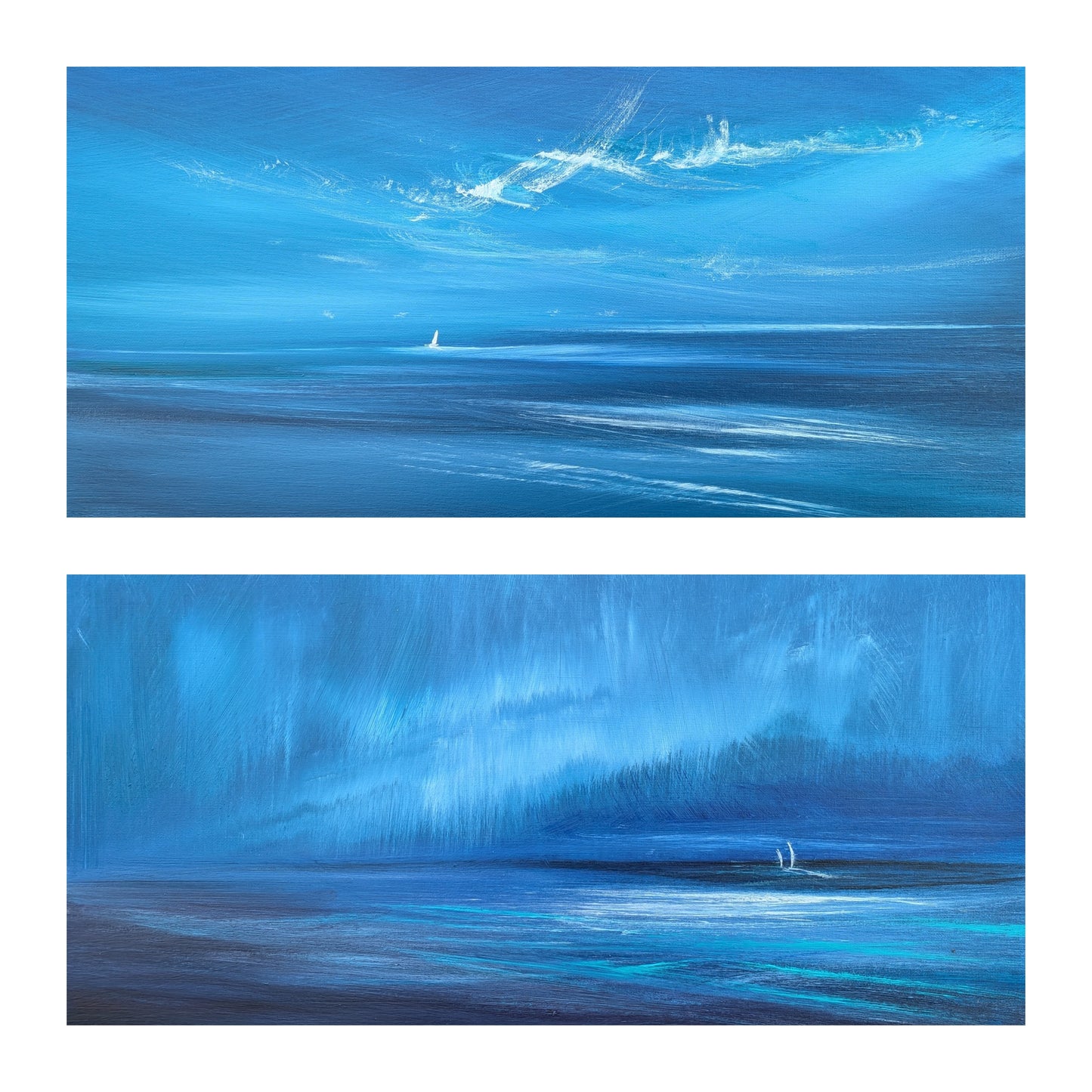 Blue Sails on the Sea, 40x20x2cm