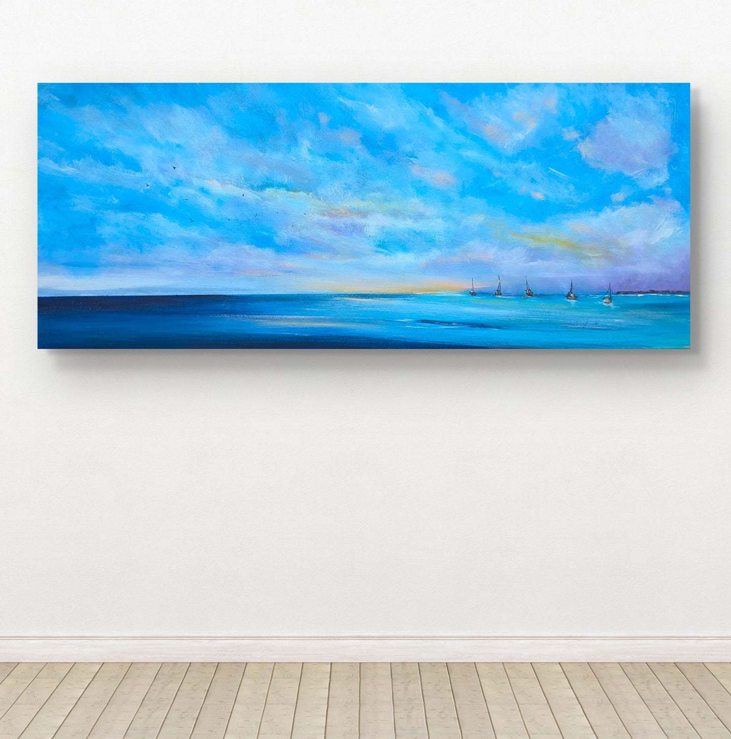 Boats at Dawn, 120x50cm