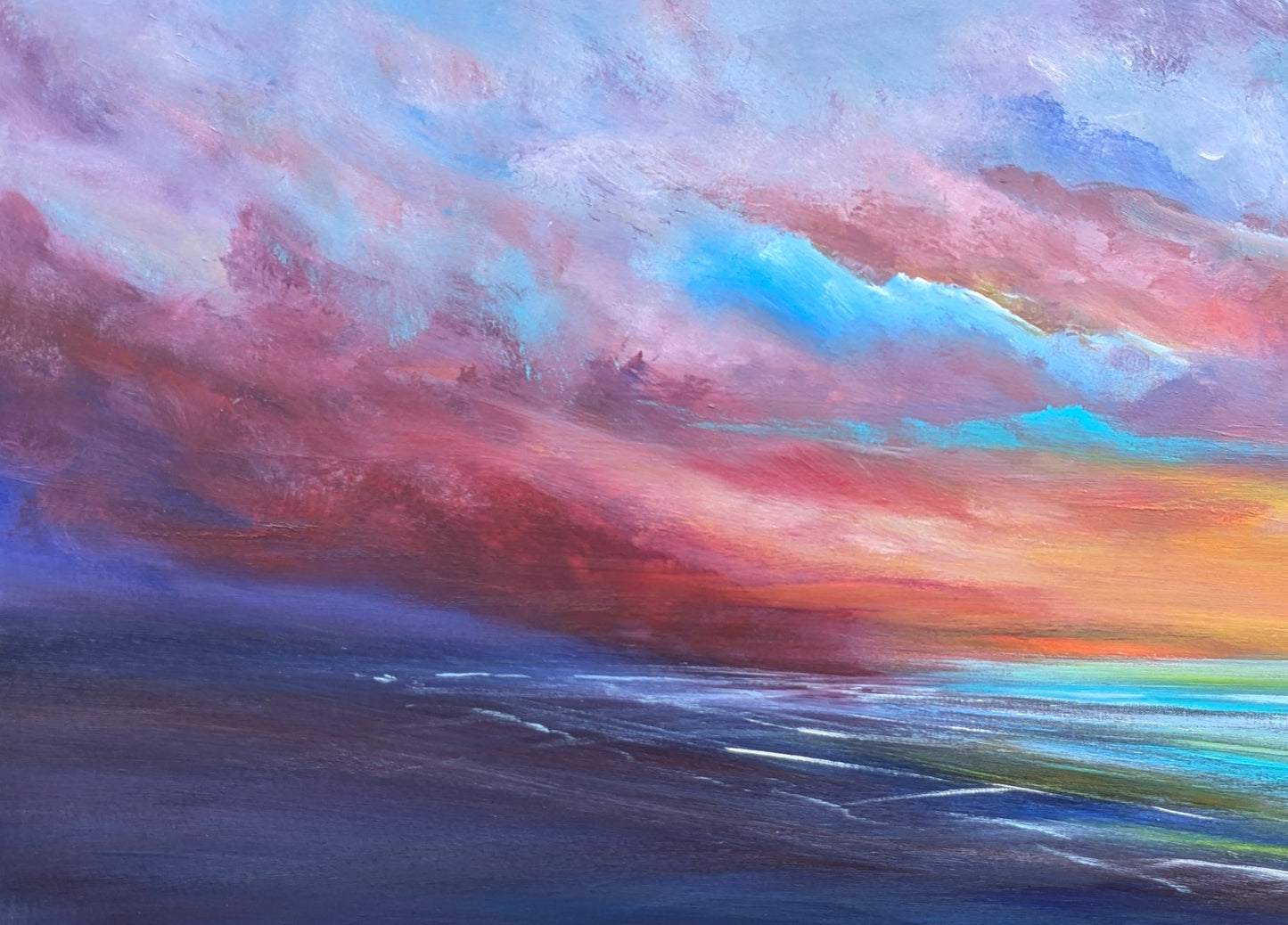 Crimson Chorus, 120x50cm