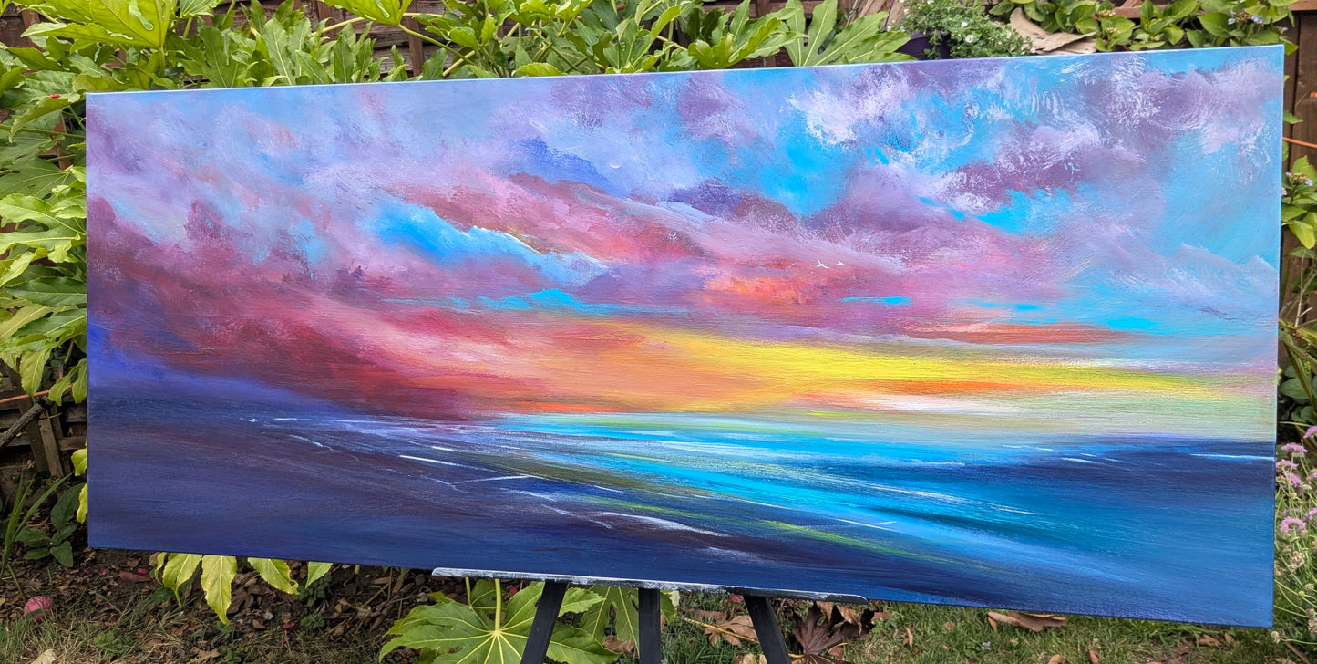 Crimson Chorus, 120x50cm