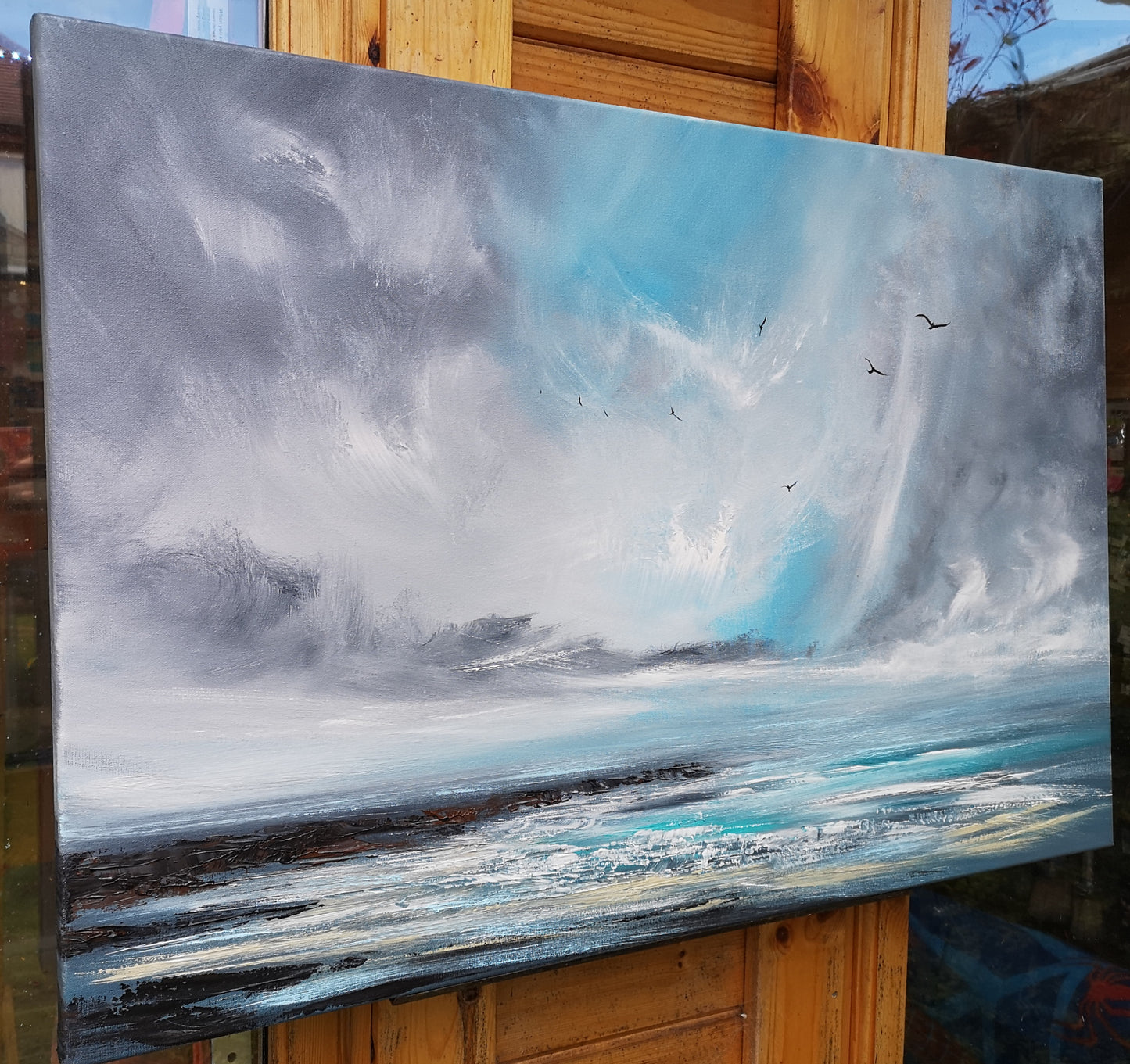 The Passing Storm, 90x60cm, Large, panoramic, emotional art, seascapes