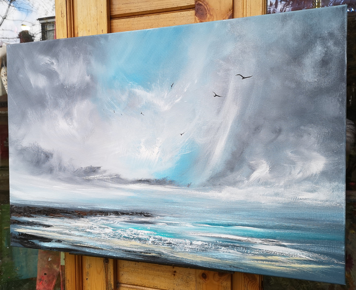 The Passing Storm, 90x60cm, Large, panoramic, emotional art, seascapes