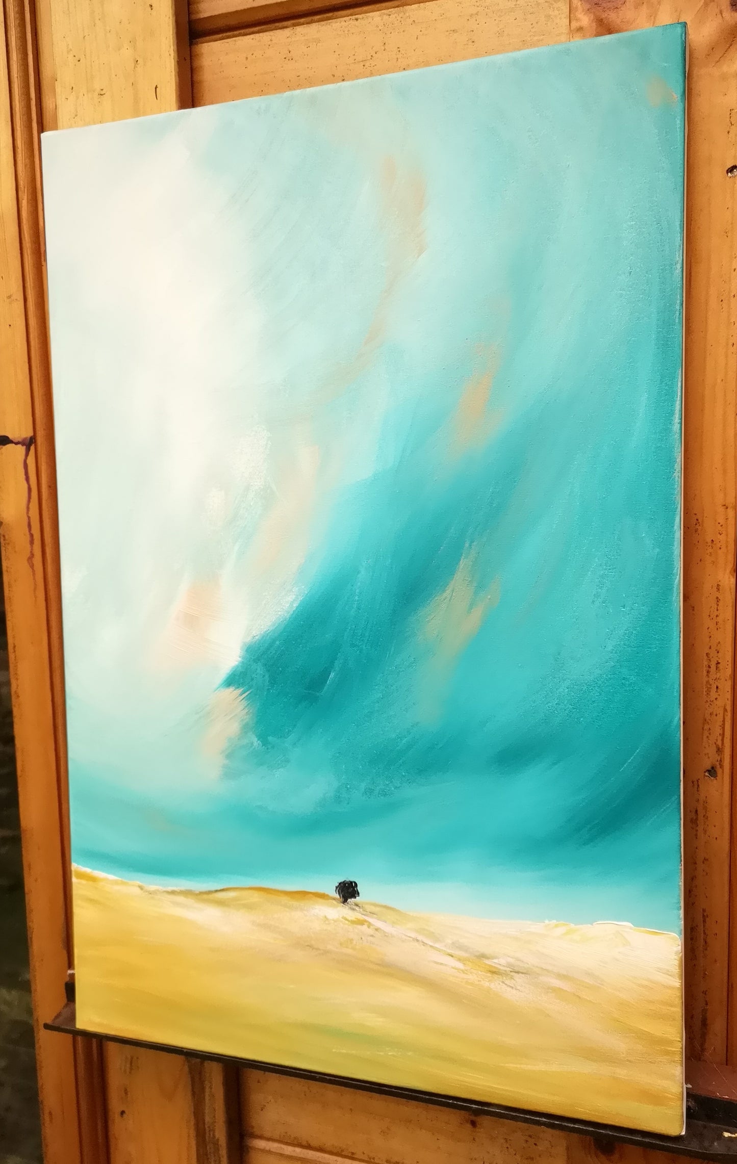 Step Out 1, 60x40cm, Large, blue, emotional art, landscapes