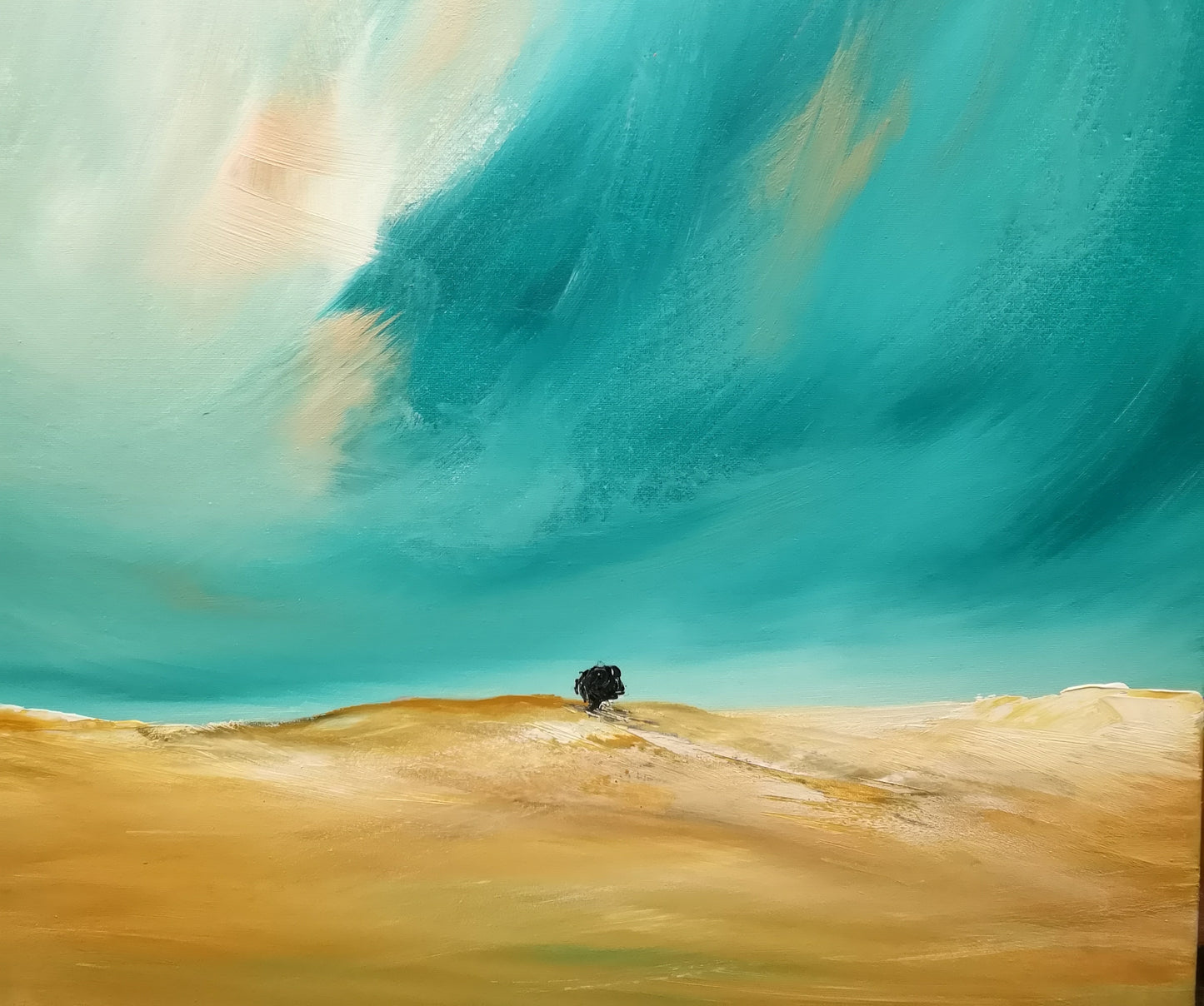 Step Out 1, 60x40cm, Large, blue, emotional art, landscapes