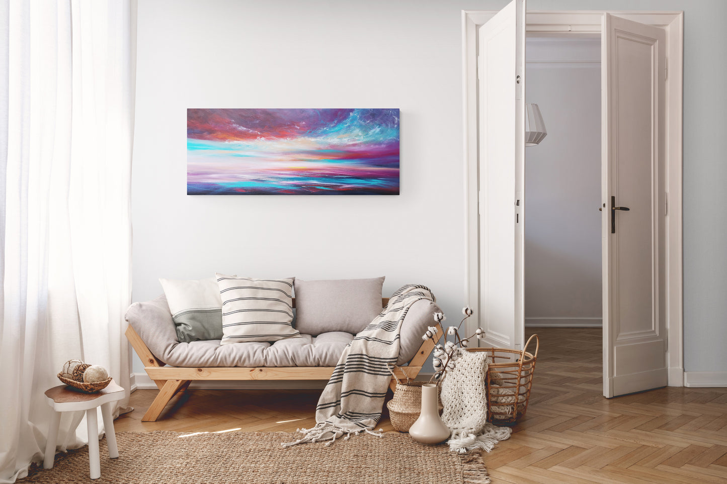 Mulberry Skies, 120x50cm