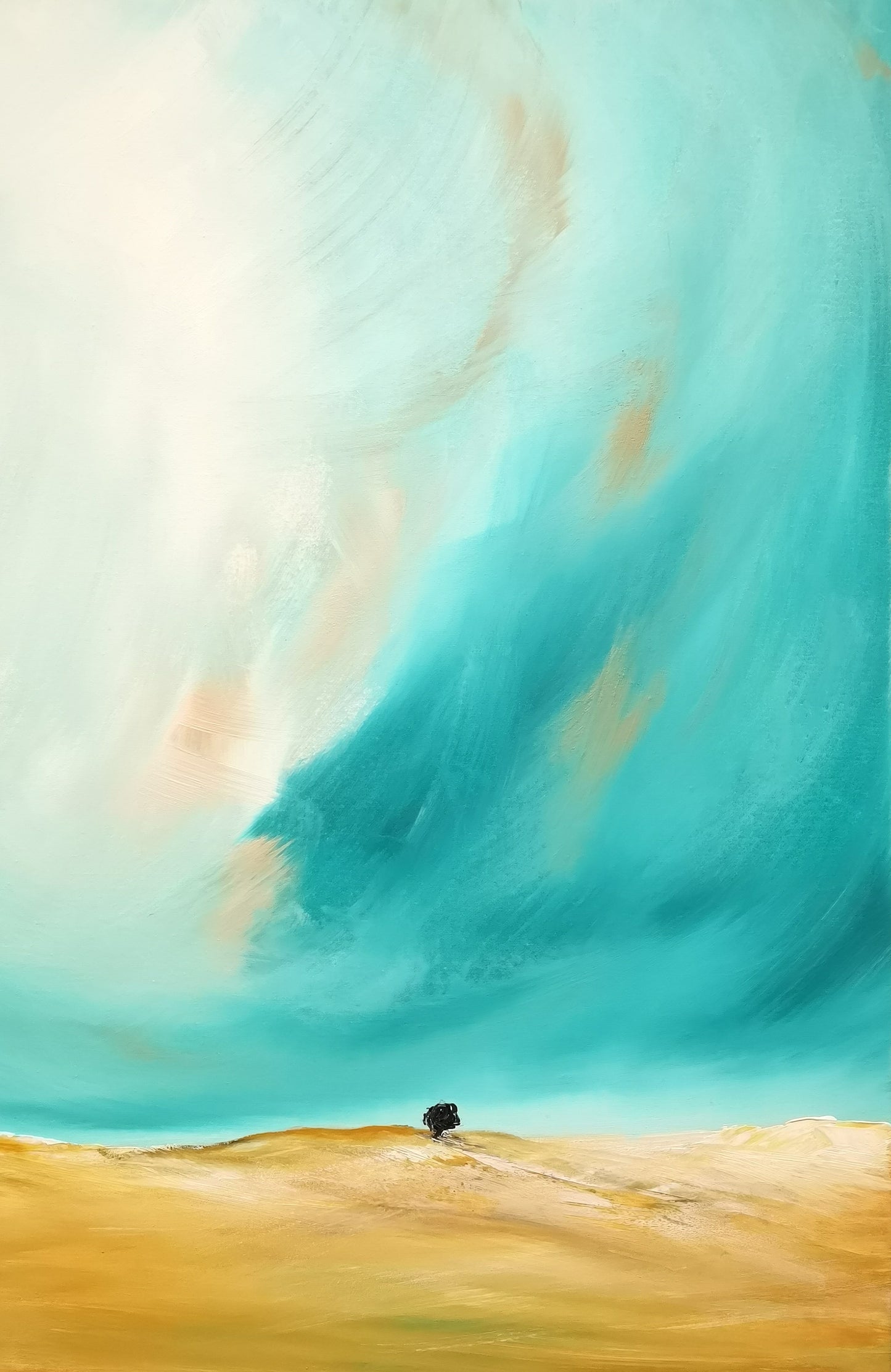 Step Out 1, 60x40cm, Large, blue, emotional art, landscapes
