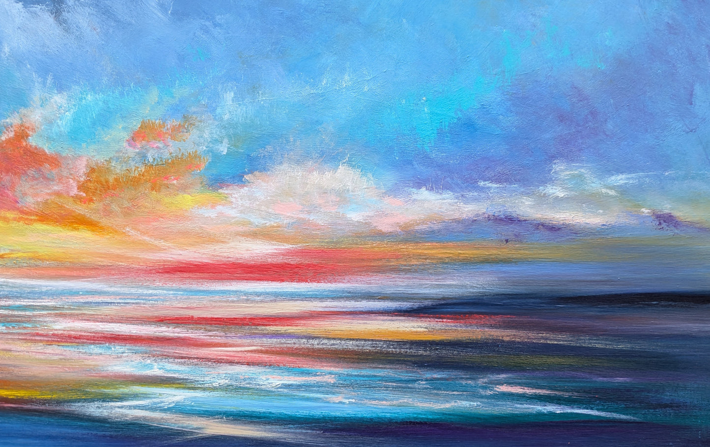 Crimson Reflections, 120x50cm