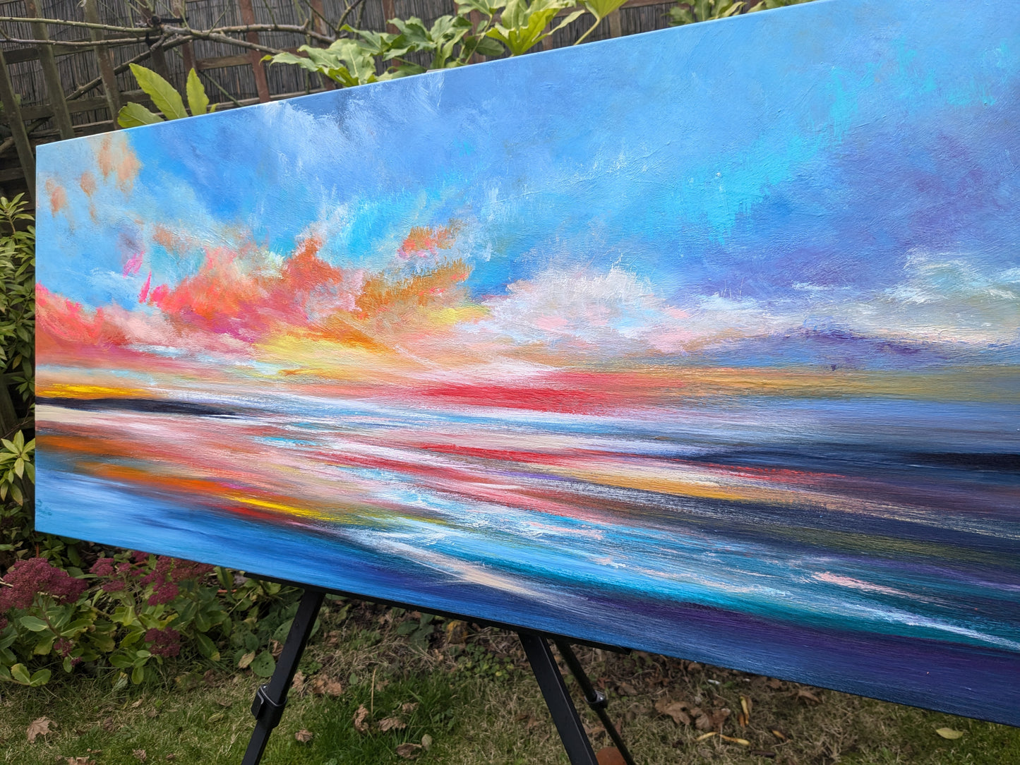 Crimson Reflections, 120x50cm