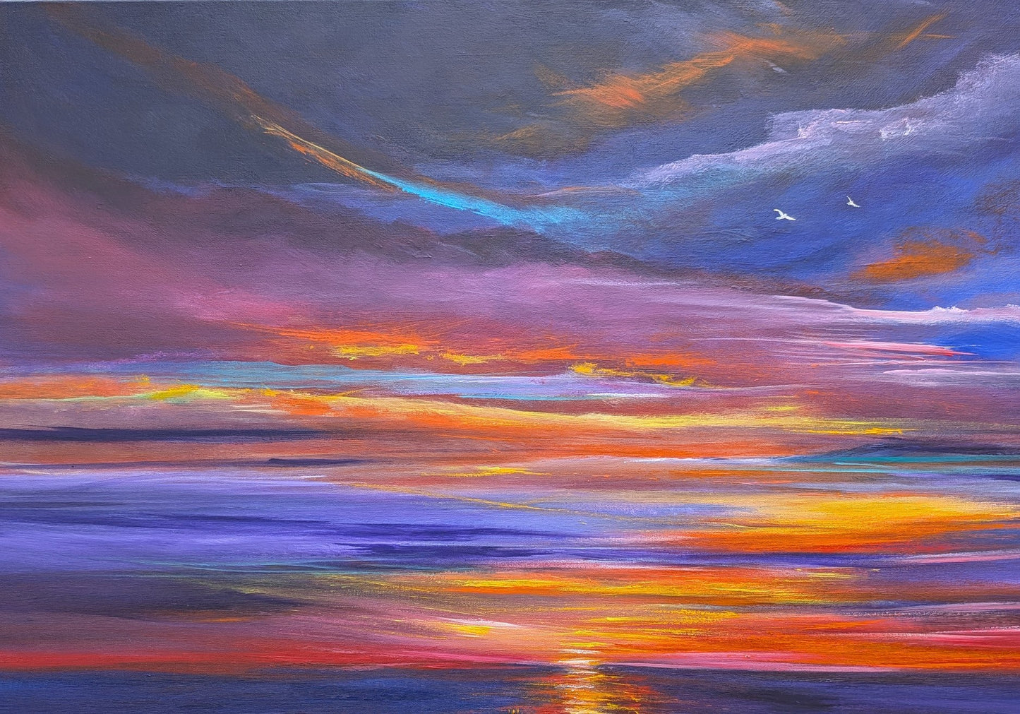 Indigo Tides, 100x80x2cm