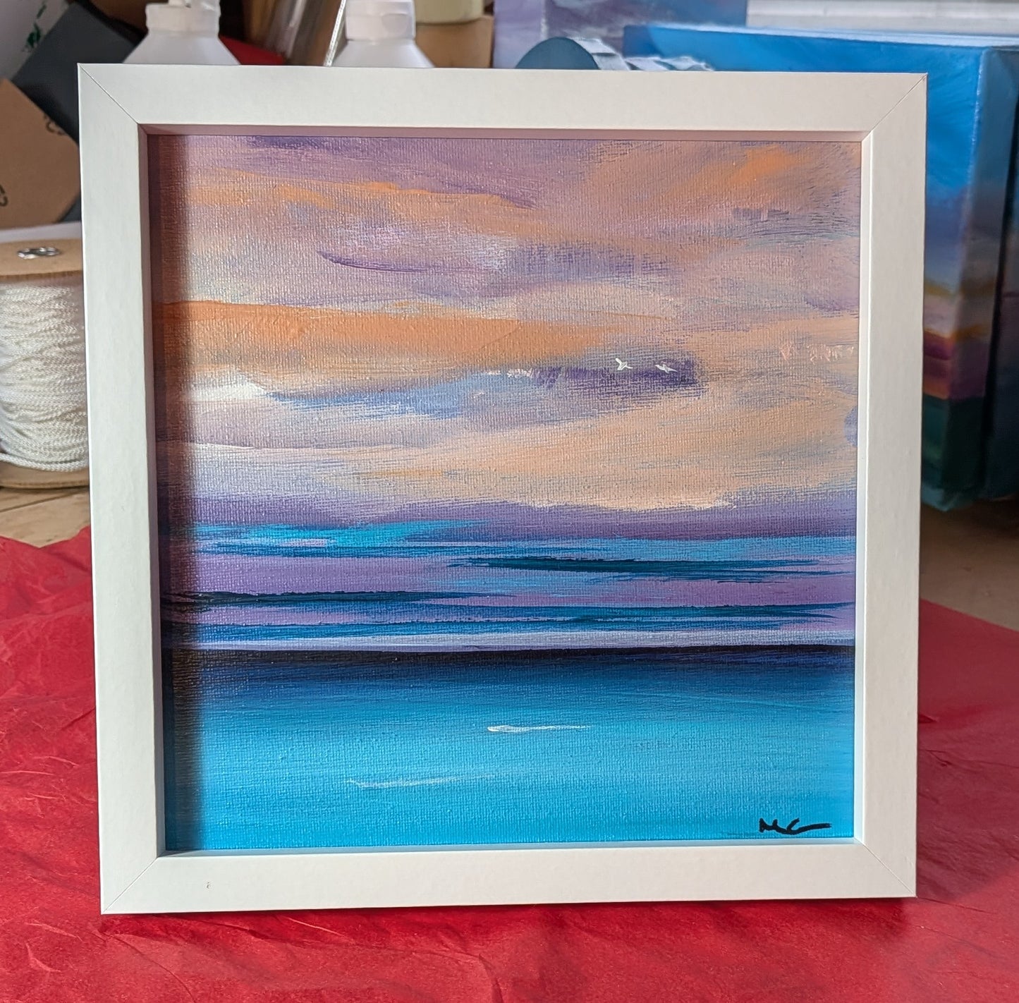 20x20cm, framed in white