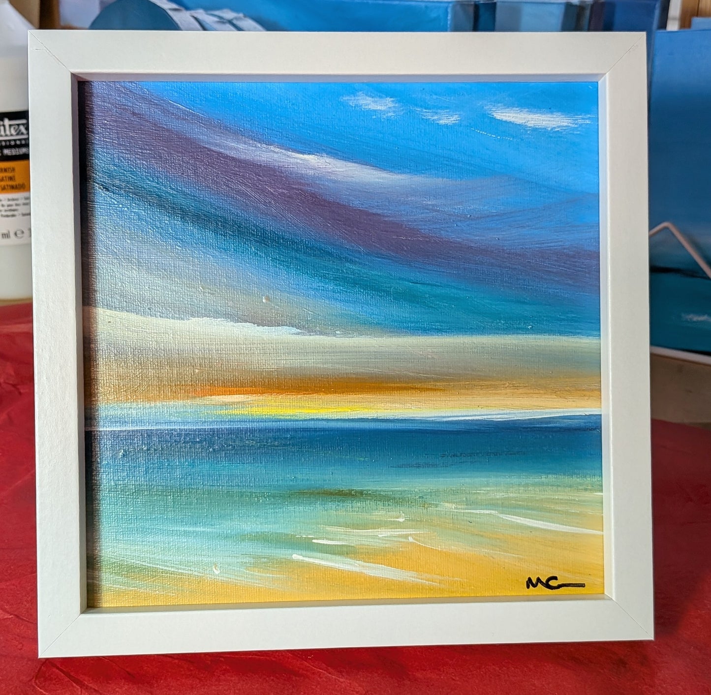 20x20cm, framed in white