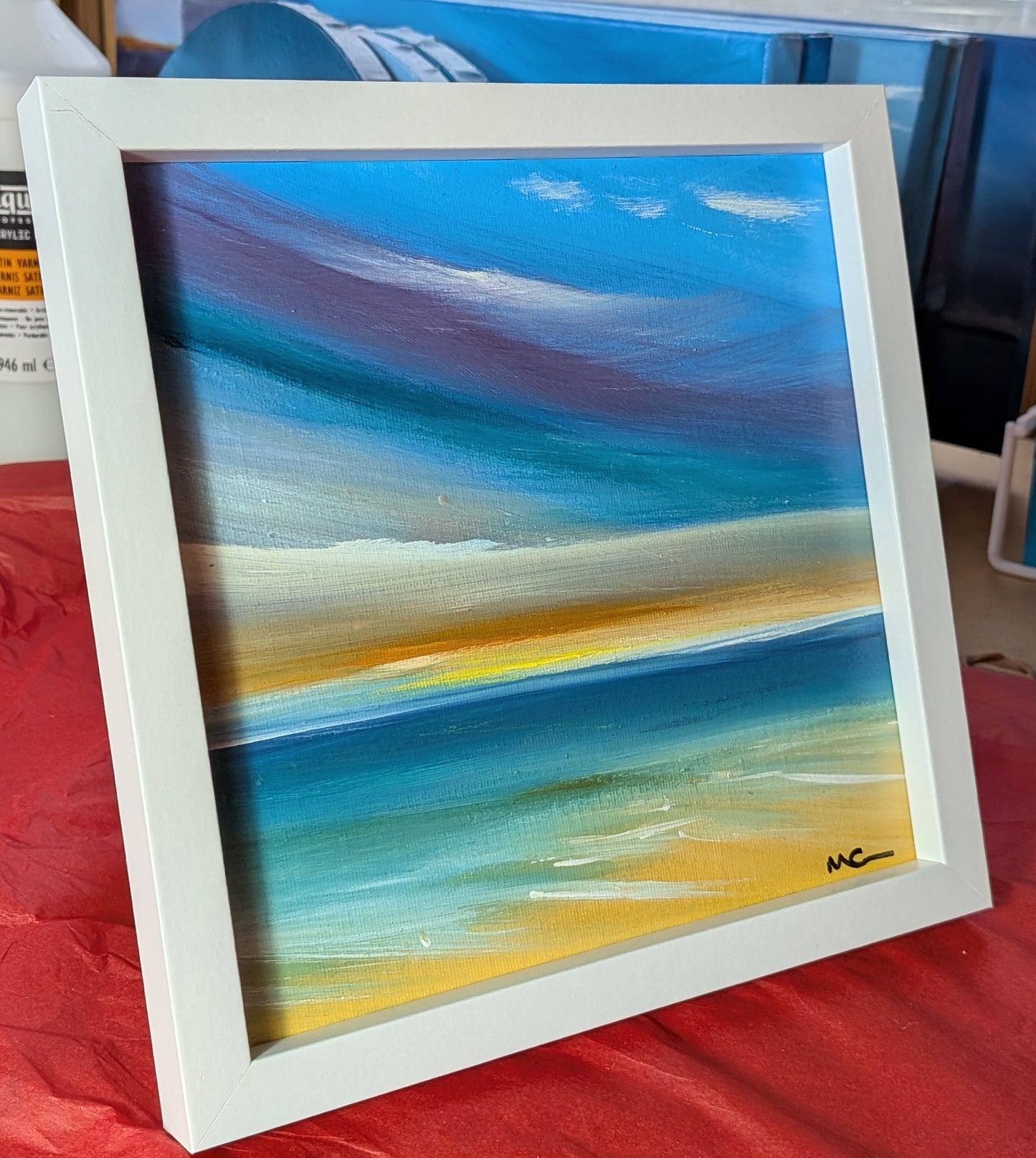 20x20cm, framed in white