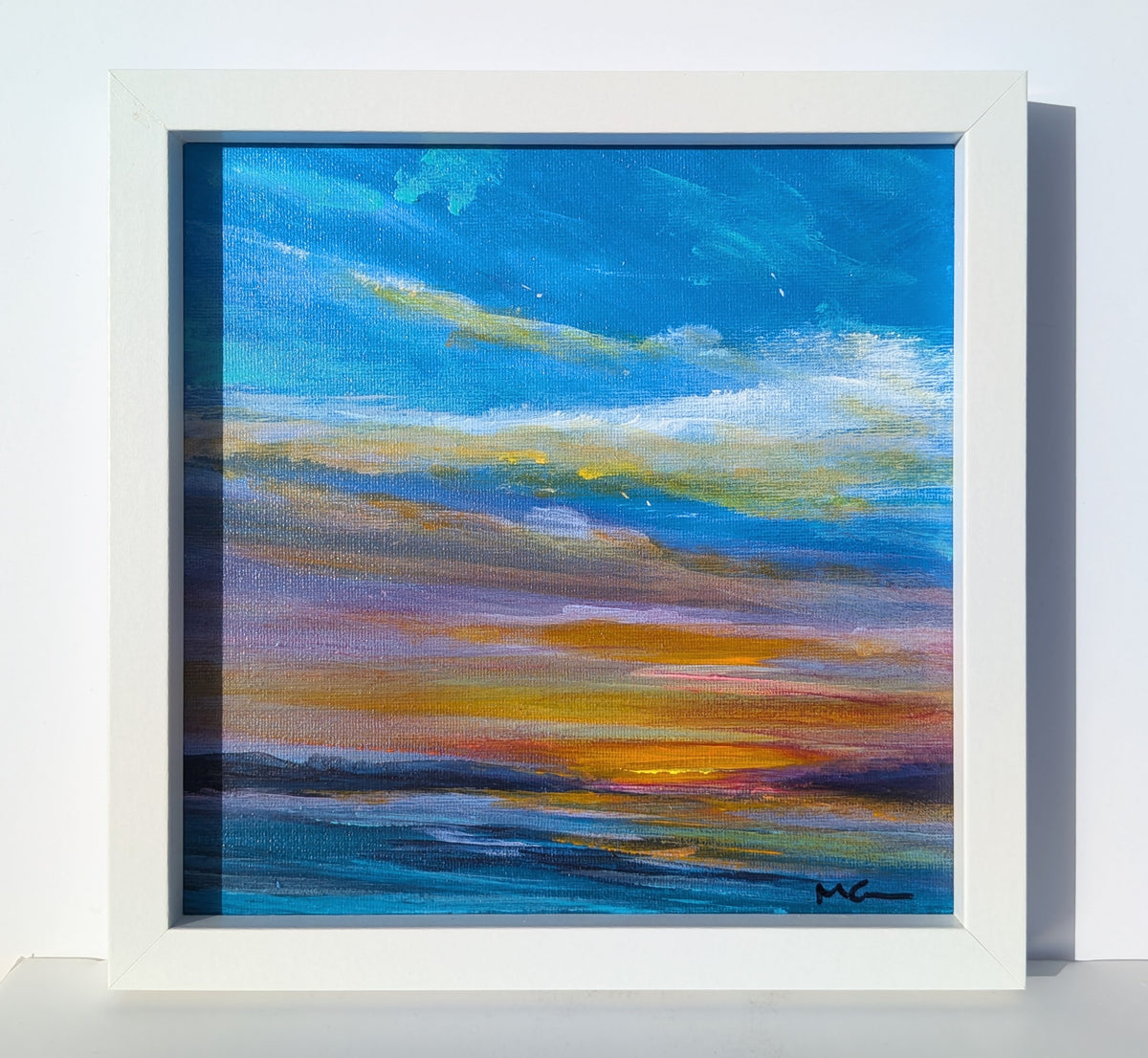20x20cm, framed in white