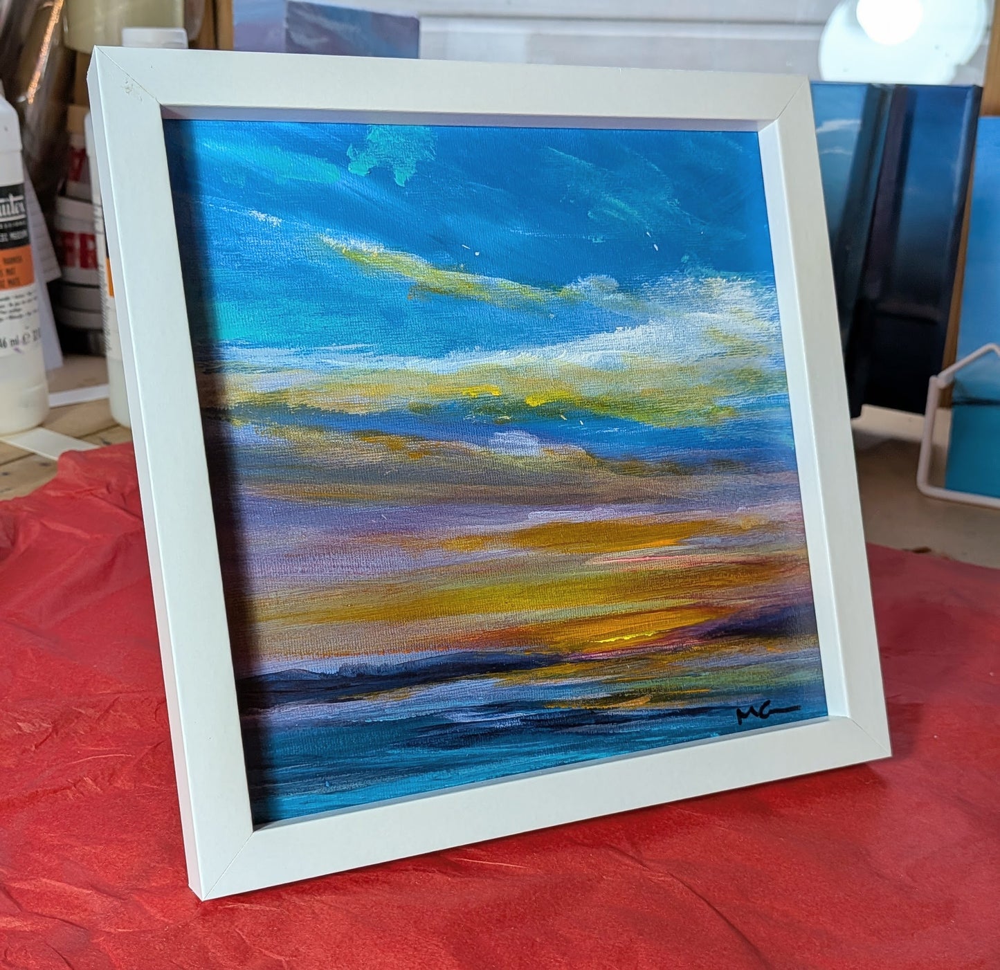20x20cm, framed in white