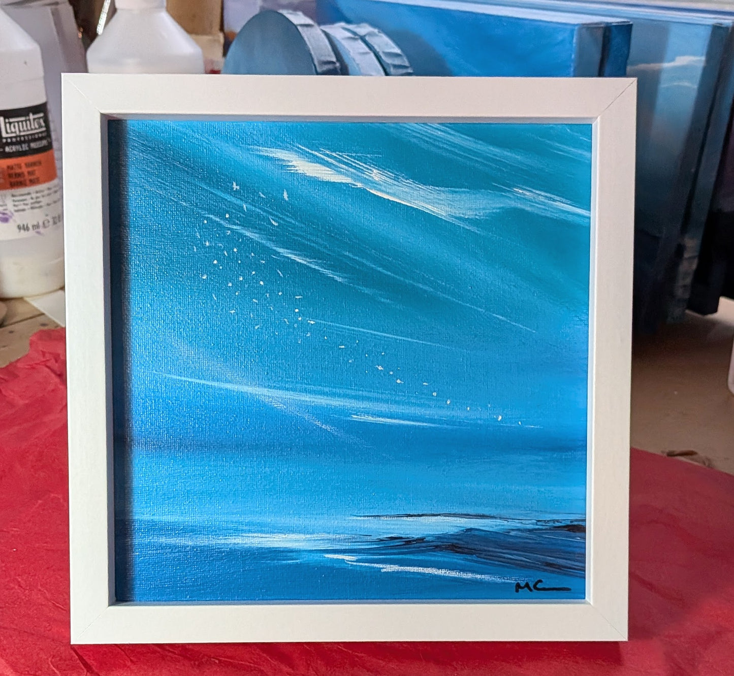 20x20cm, framed in white
