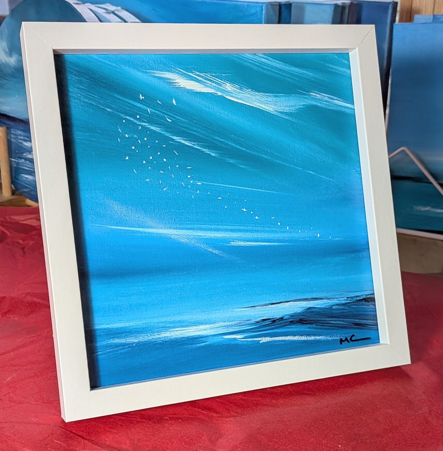 20x20cm, framed in white
