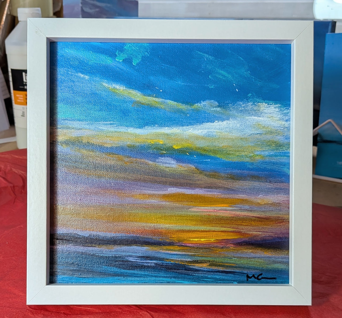 20x20cm, framed in white