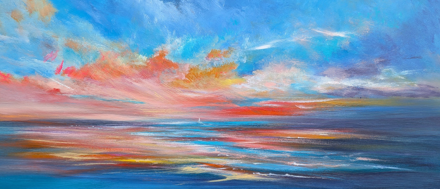 Crimson Reflections 120x50cm