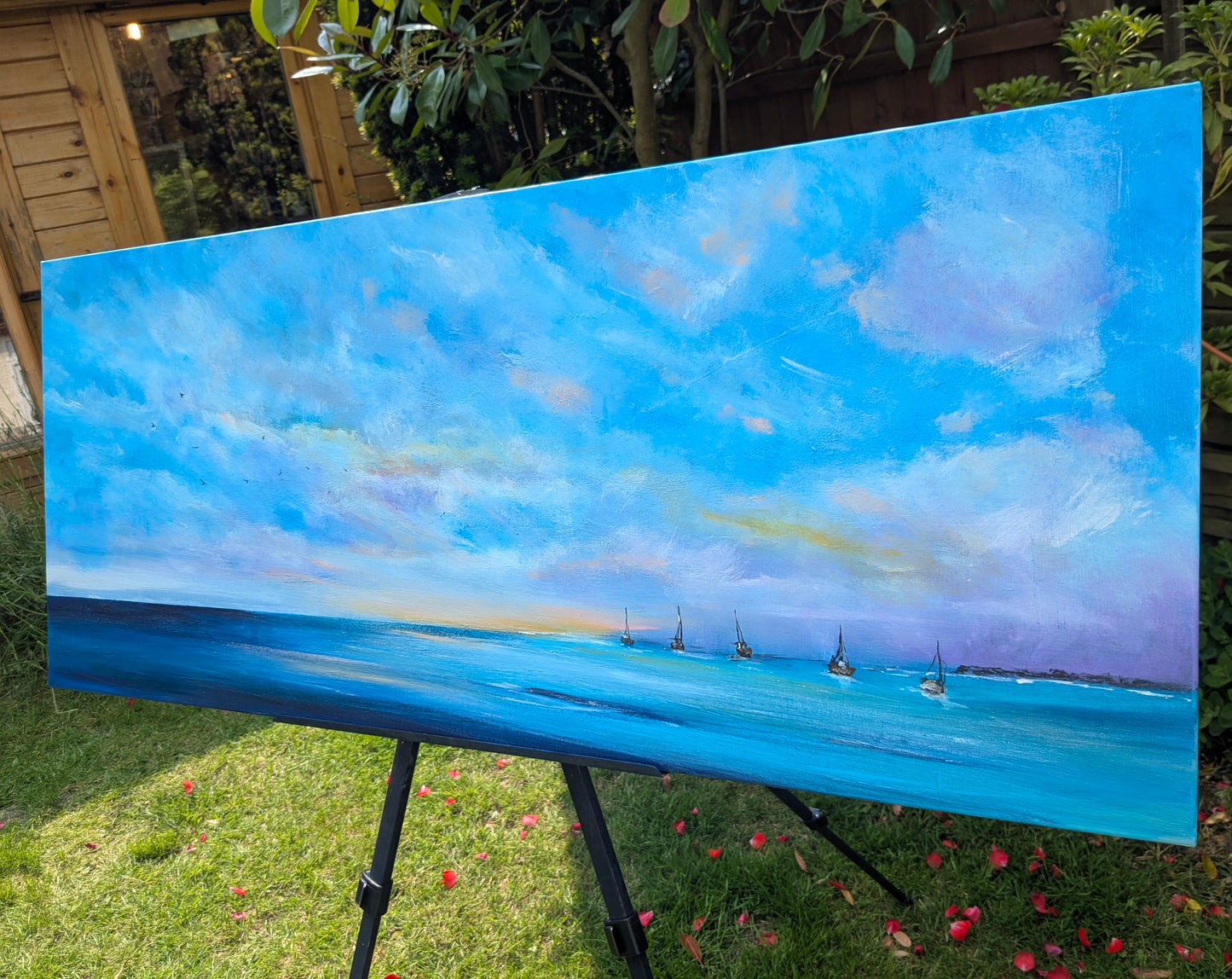 Boats at Dawn, 120x50cm