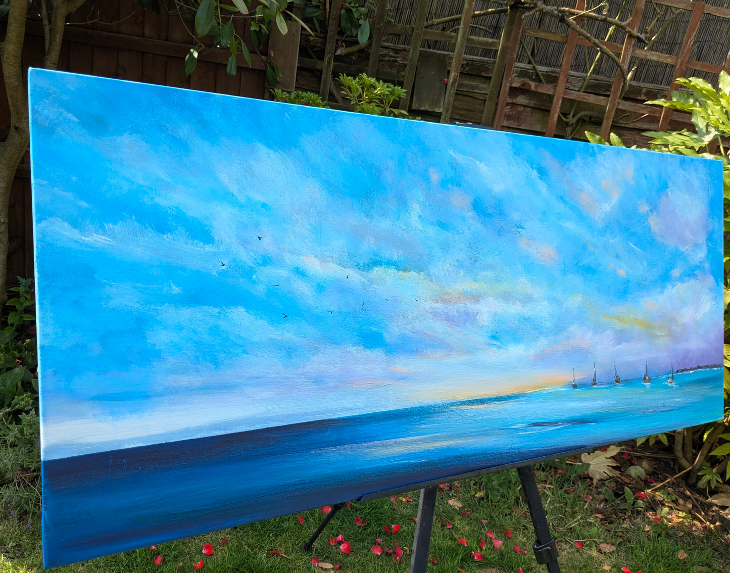 Boats at Dawn, 120x50cm