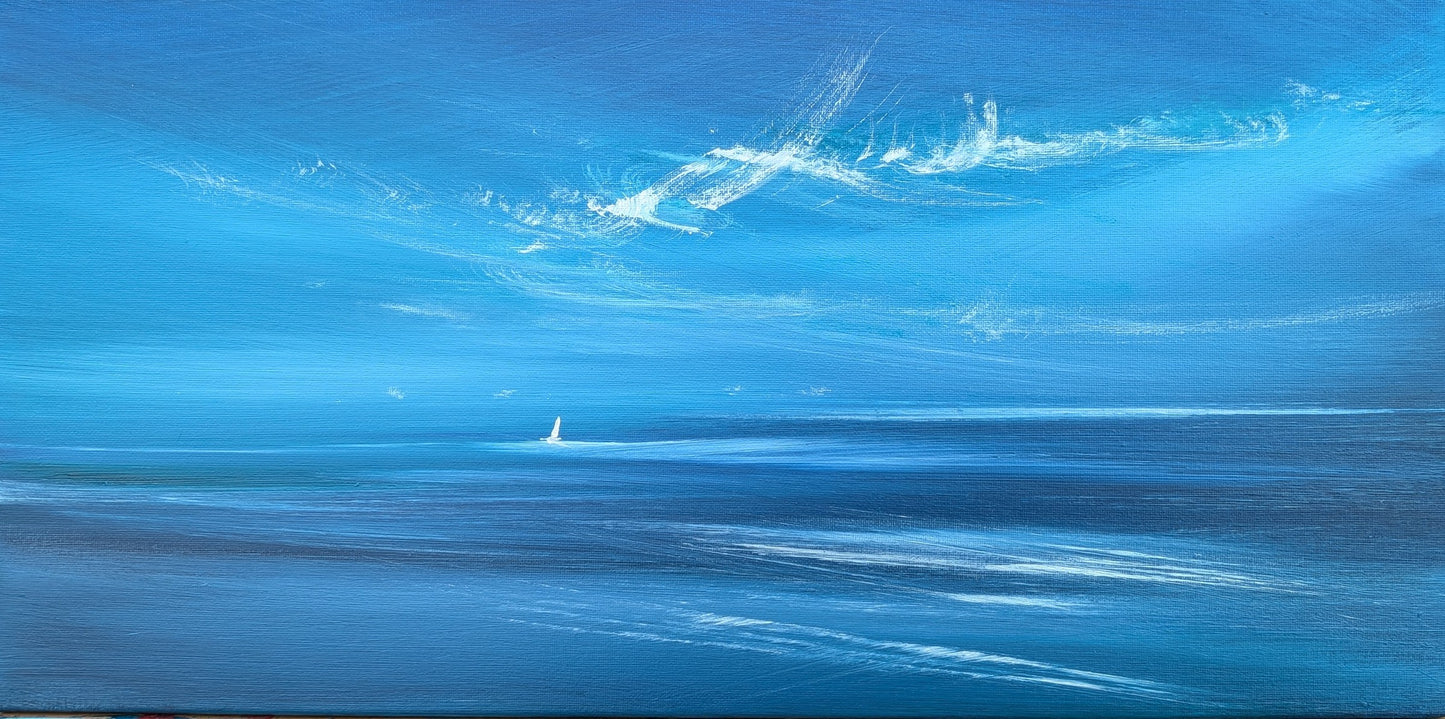 Blue Sails on the Sea, 40x20x2cm