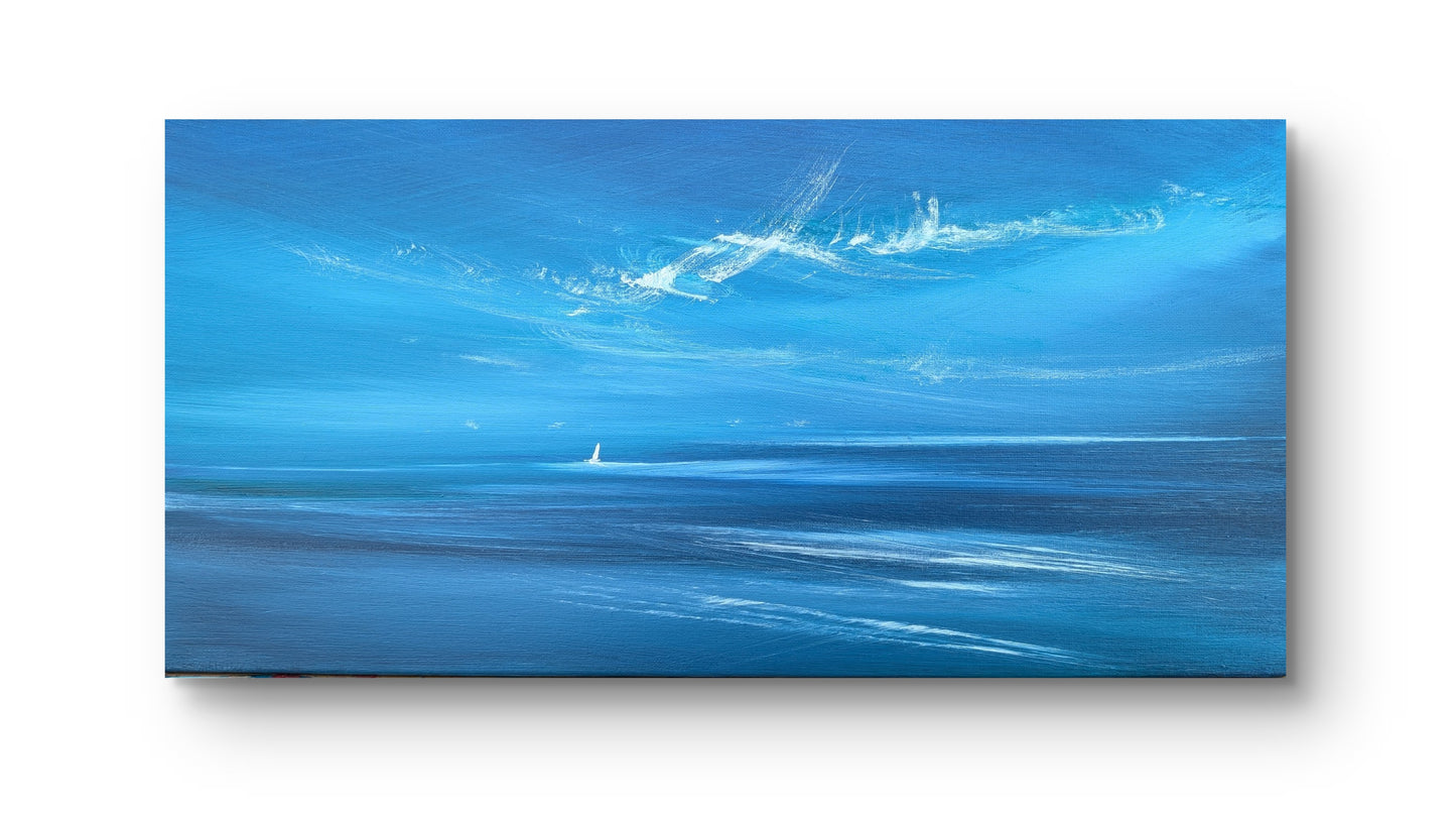 Blue Sails on the Sea, 40x20x2cm