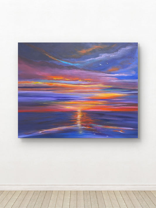 Indigo Tides, 100x80x2cm