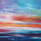 Contemplative Horizons II, 120x50cm, Large original art, sunset, sunrise, gift, blue, emotional art, seascapes, original