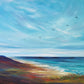 Everything's Better on the Beach, 90x60cm, Large original art, sunset, sunrise, gift, blue, emotional art, seascapes, original