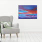 Crimson Passion, 90x60cm, Large original art, semi-abstract, expression, gift, blue, emotional art, seascapes, original